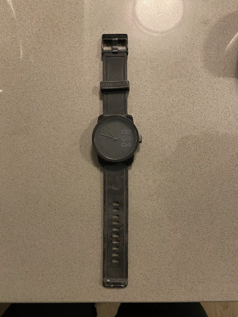 Diesel Men's Black Silicone Strap Watch