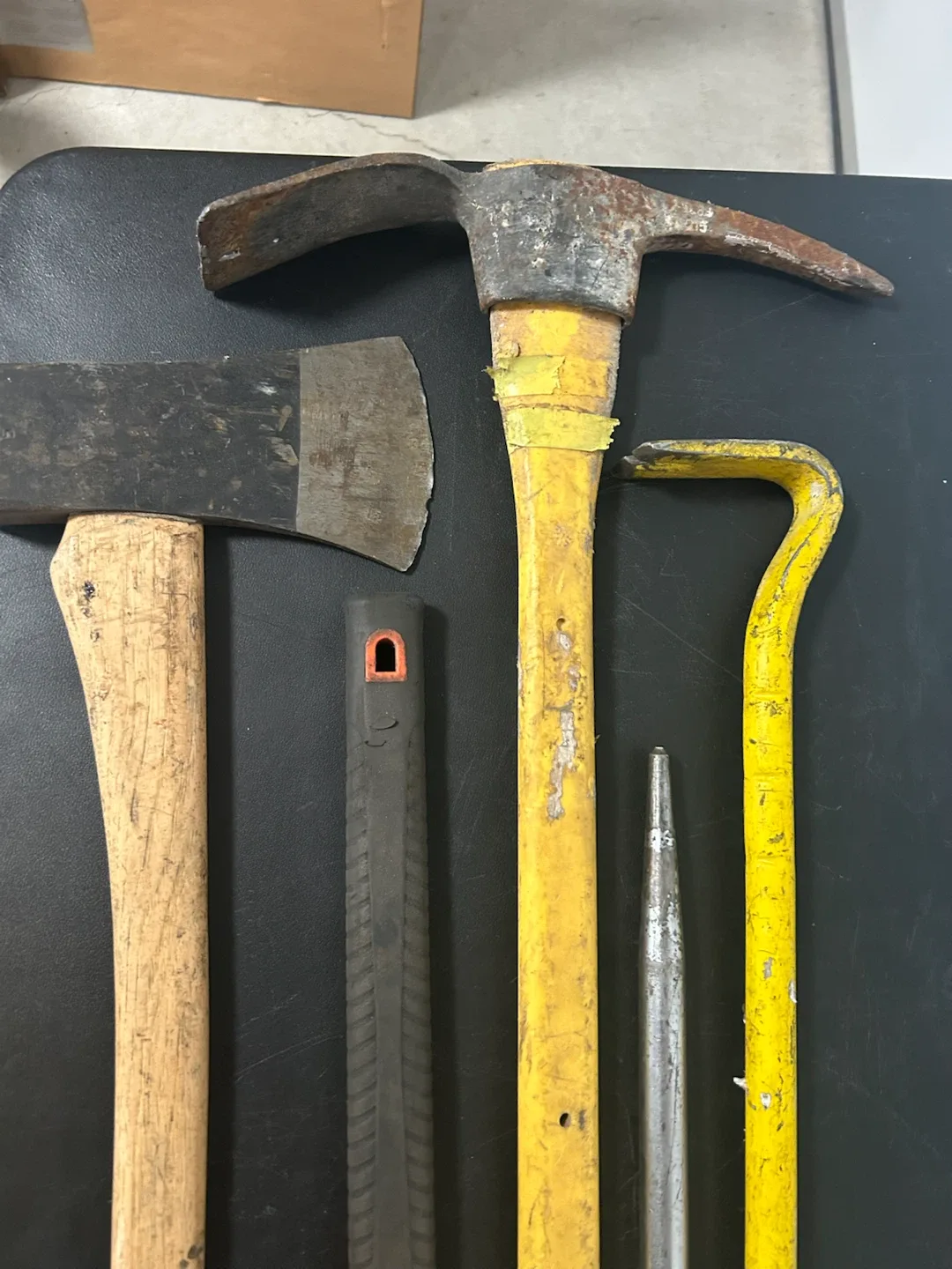 Heavy-Duty Hand Tools Lot - Axe, Sledgehammer, Pickaxe, Crowbars