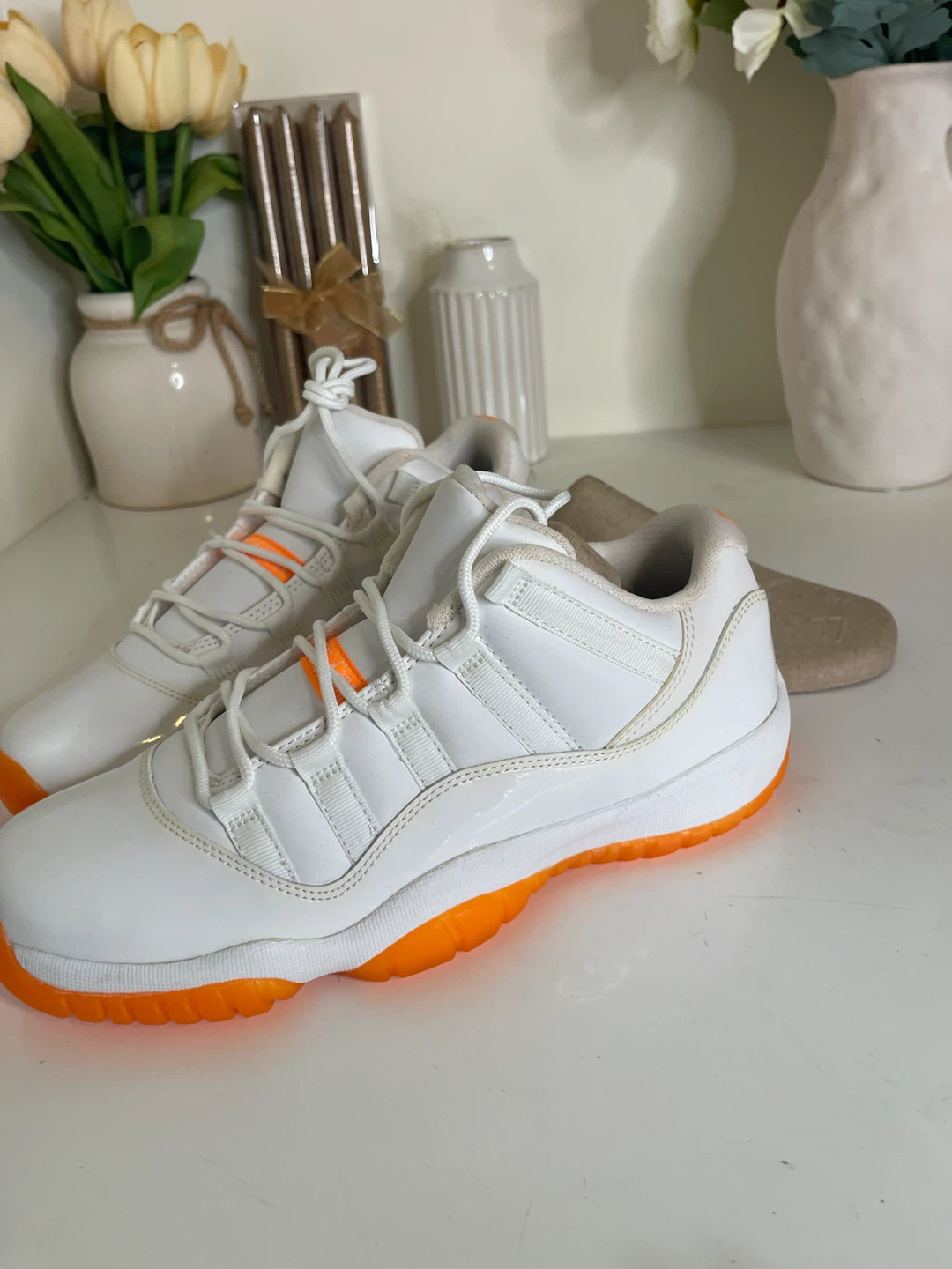 Air Jordan 11 Low White and Orange