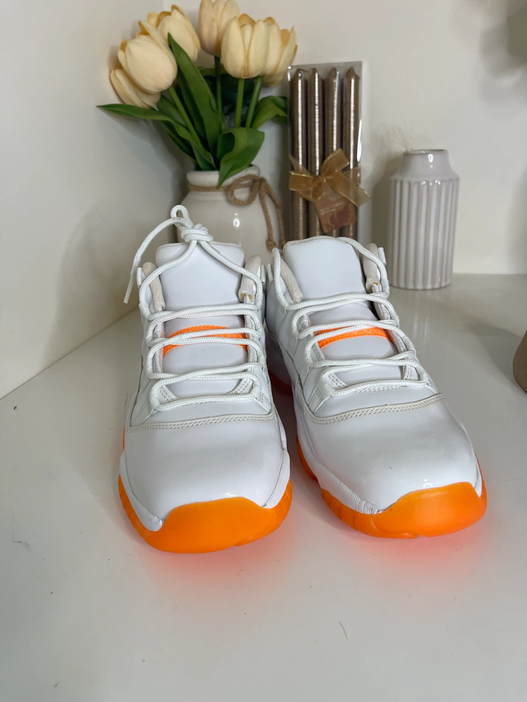 Air Jordan 11 Low White and Orange - photo 3