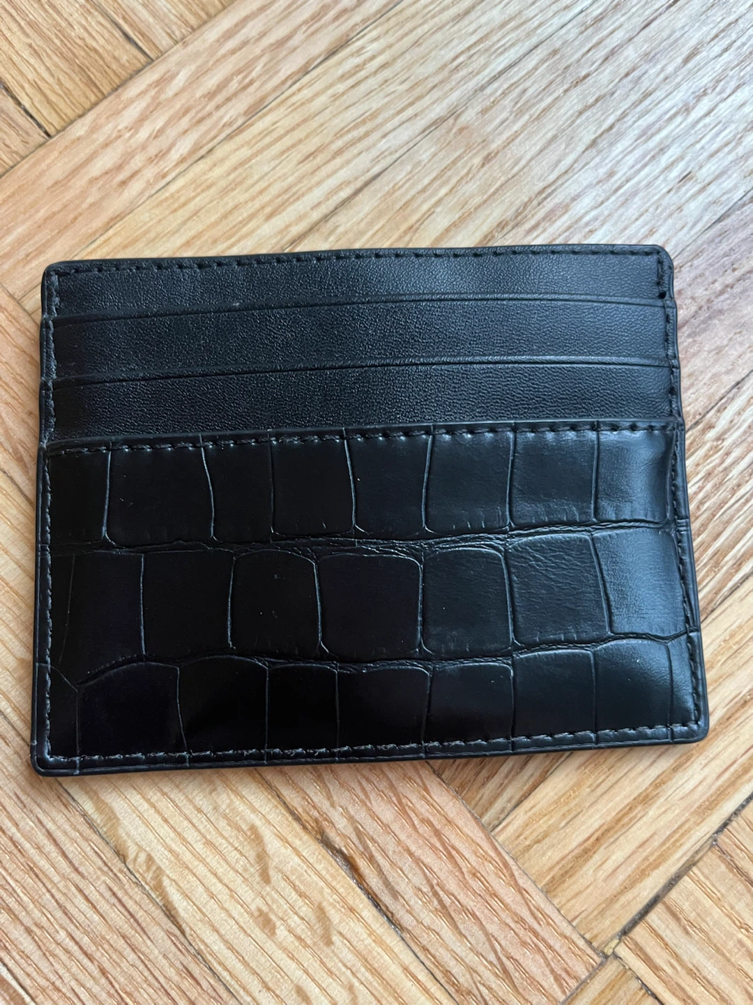 Michael Kors Hudson Black Croc Embossed Leather Tall Card Case - photo 4