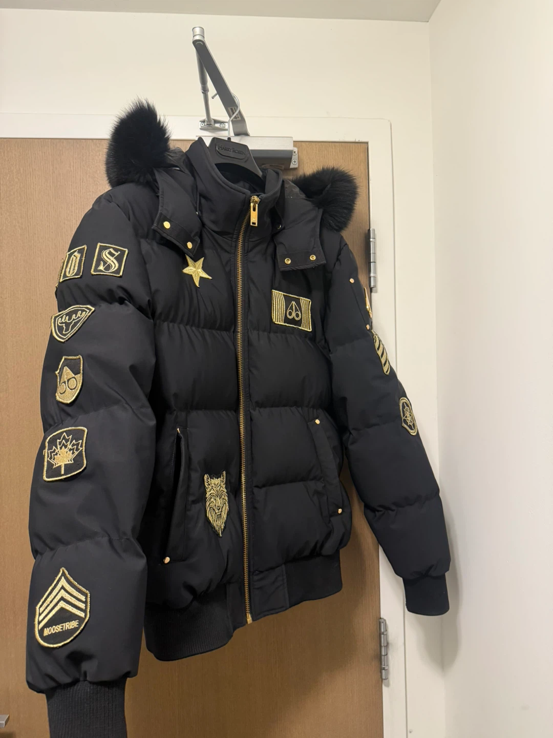Moose Knuckles Black Bomber Jacket/ large - photo 3
