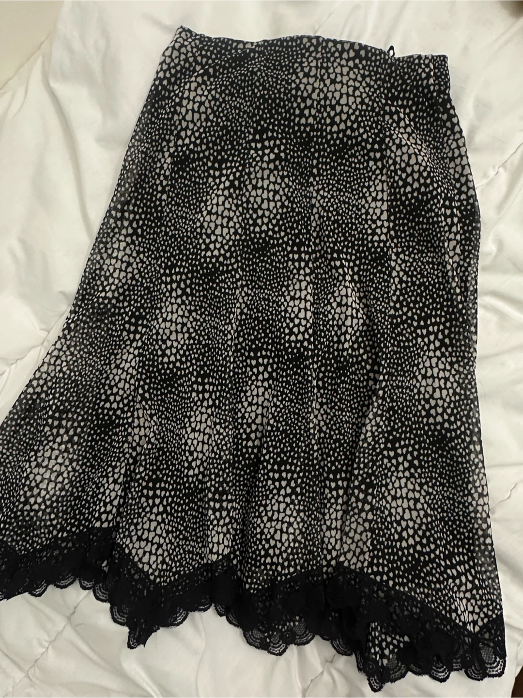 Heart Print Lace banding Skirt