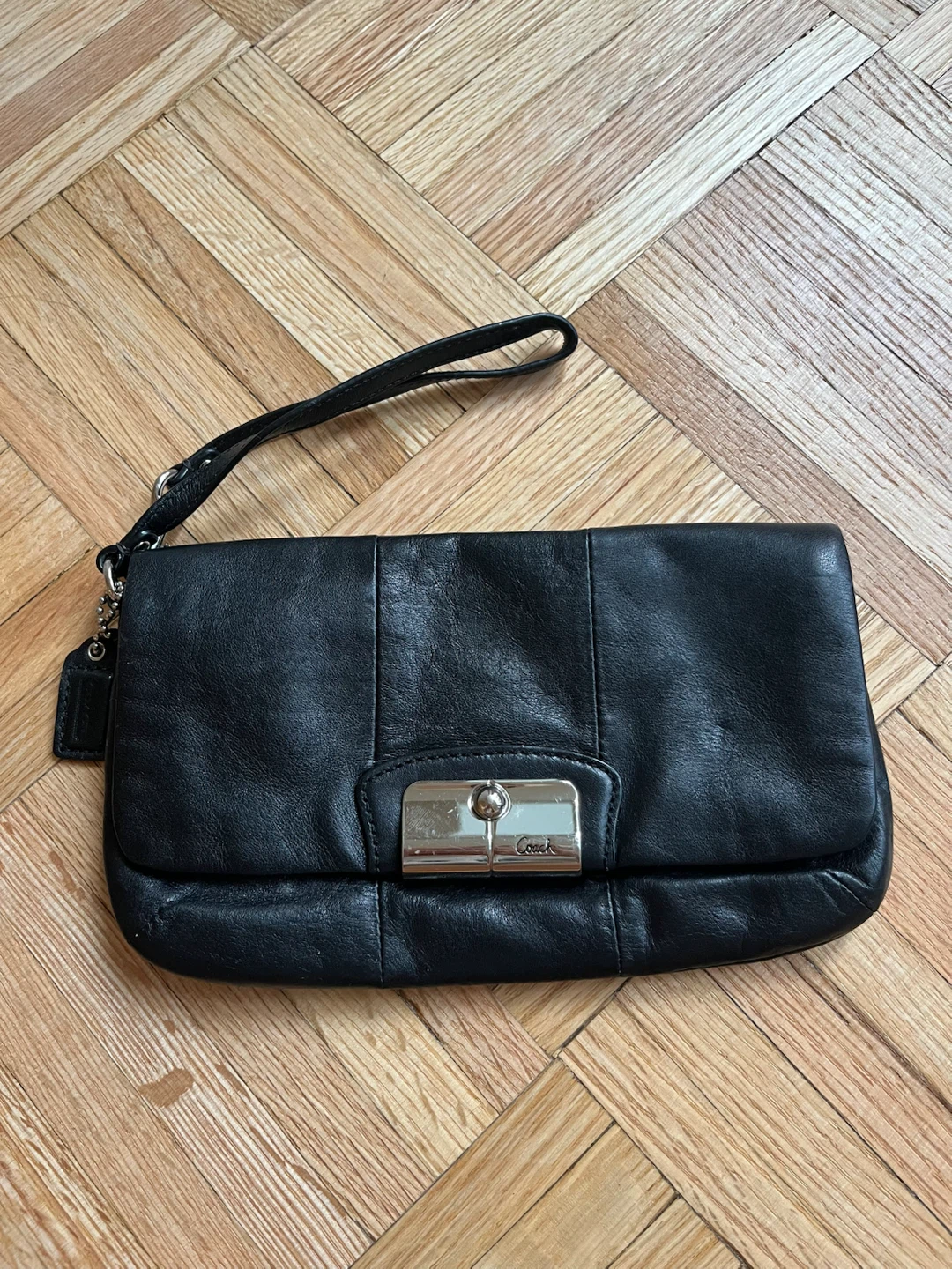 Coach Kristin 43645 Black Leather Large Wristlet Clutch - photo 2