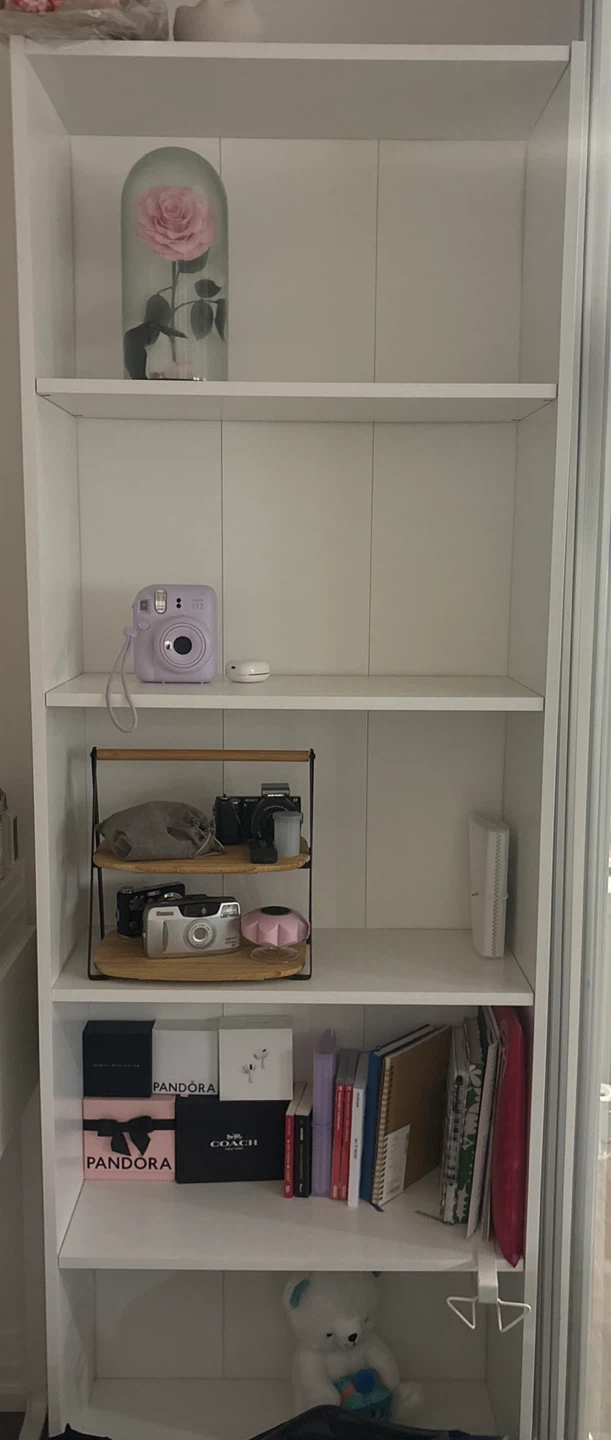 White Bookshelf Storage Unit