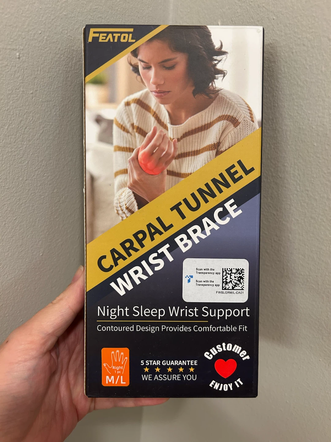 FEATOL Carpal Tunnel Wrist Brace Support (Left S/M & Right M/L) - photo 2