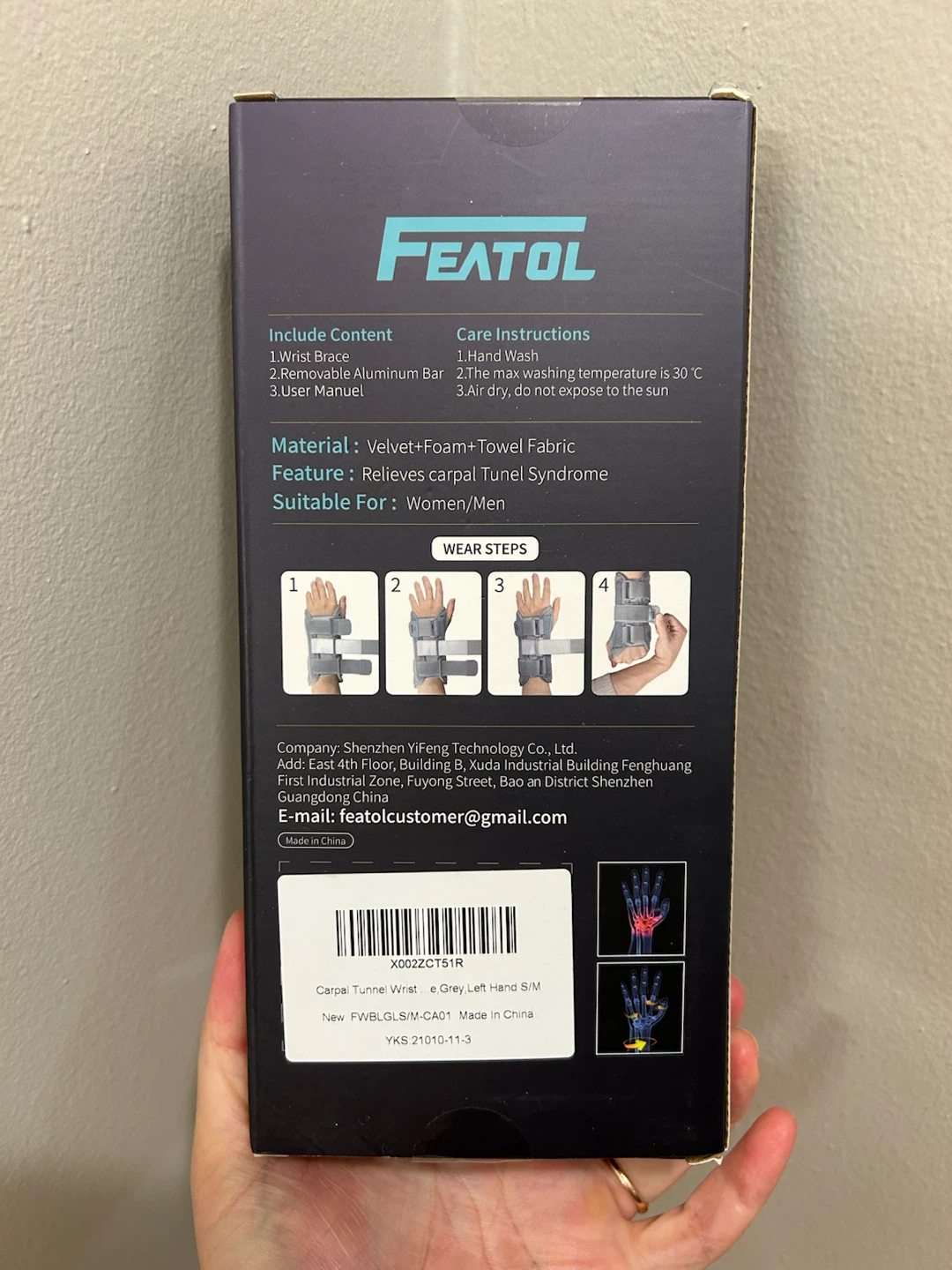 FEATOL Carpal Tunnel Wrist Brace Support (Left S/M & Right M/L) - photo 5