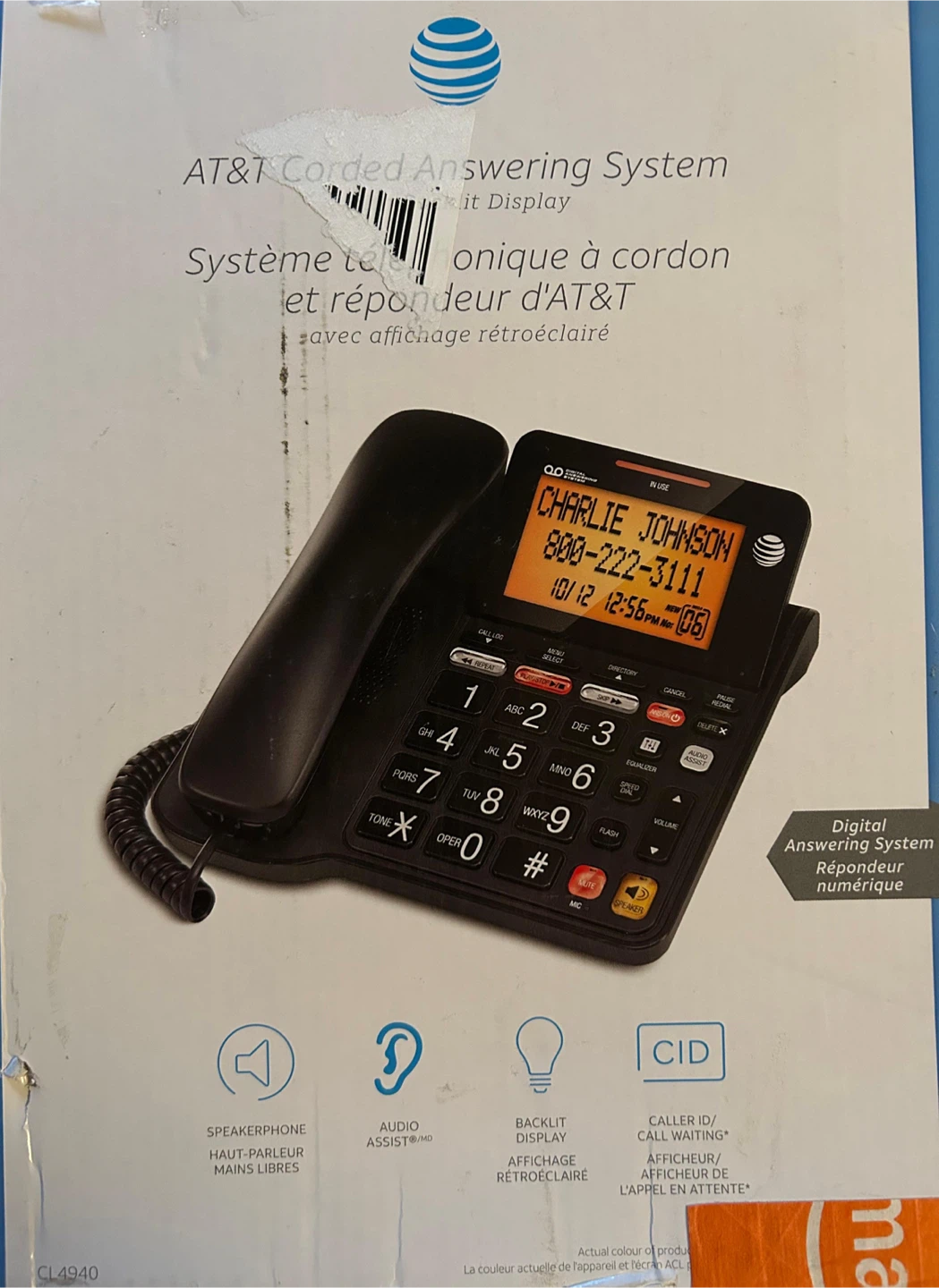 AT&T Corded Answering System CL4940