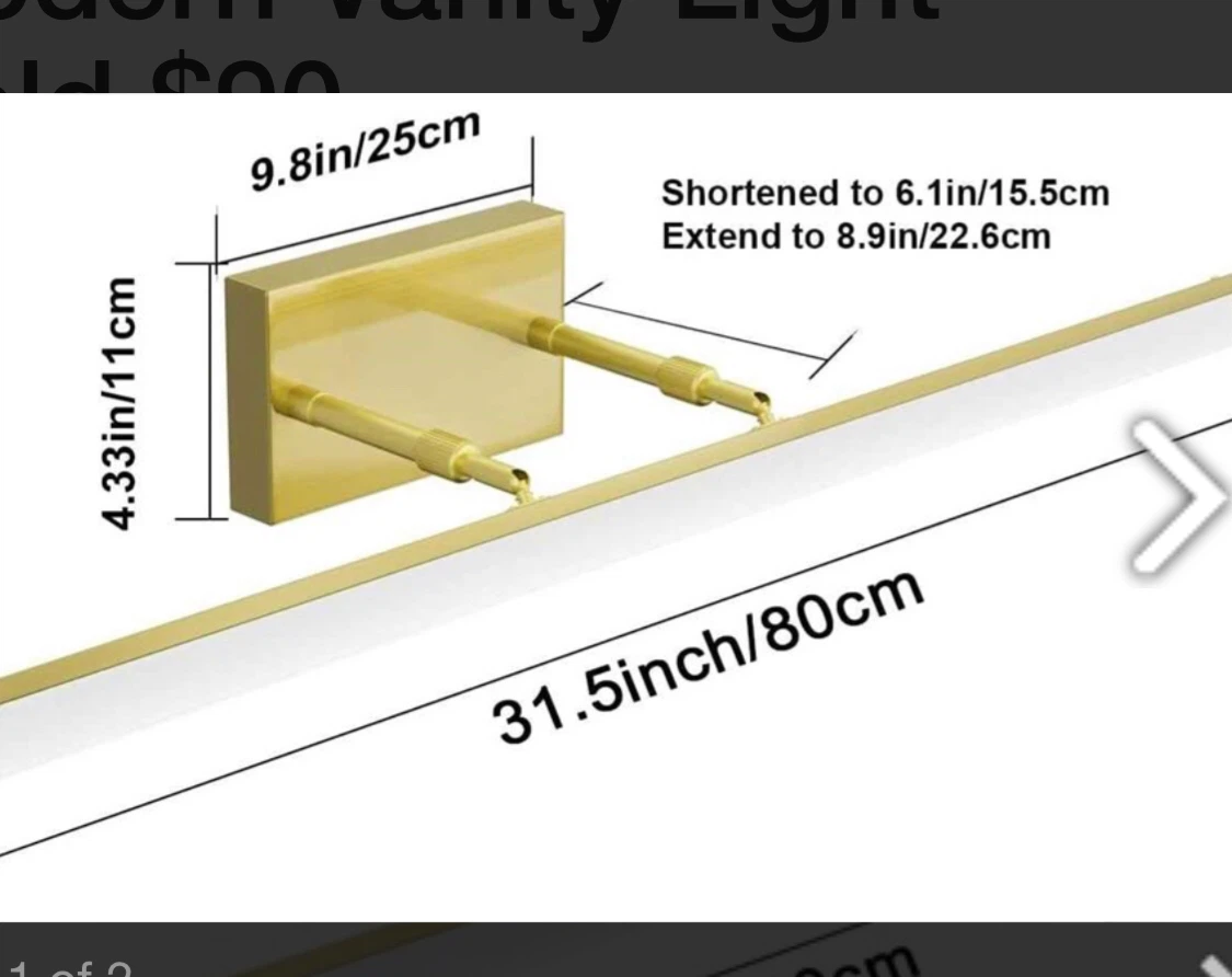 Aipsun 31.5" 6000K Modern Vanity Light Gold