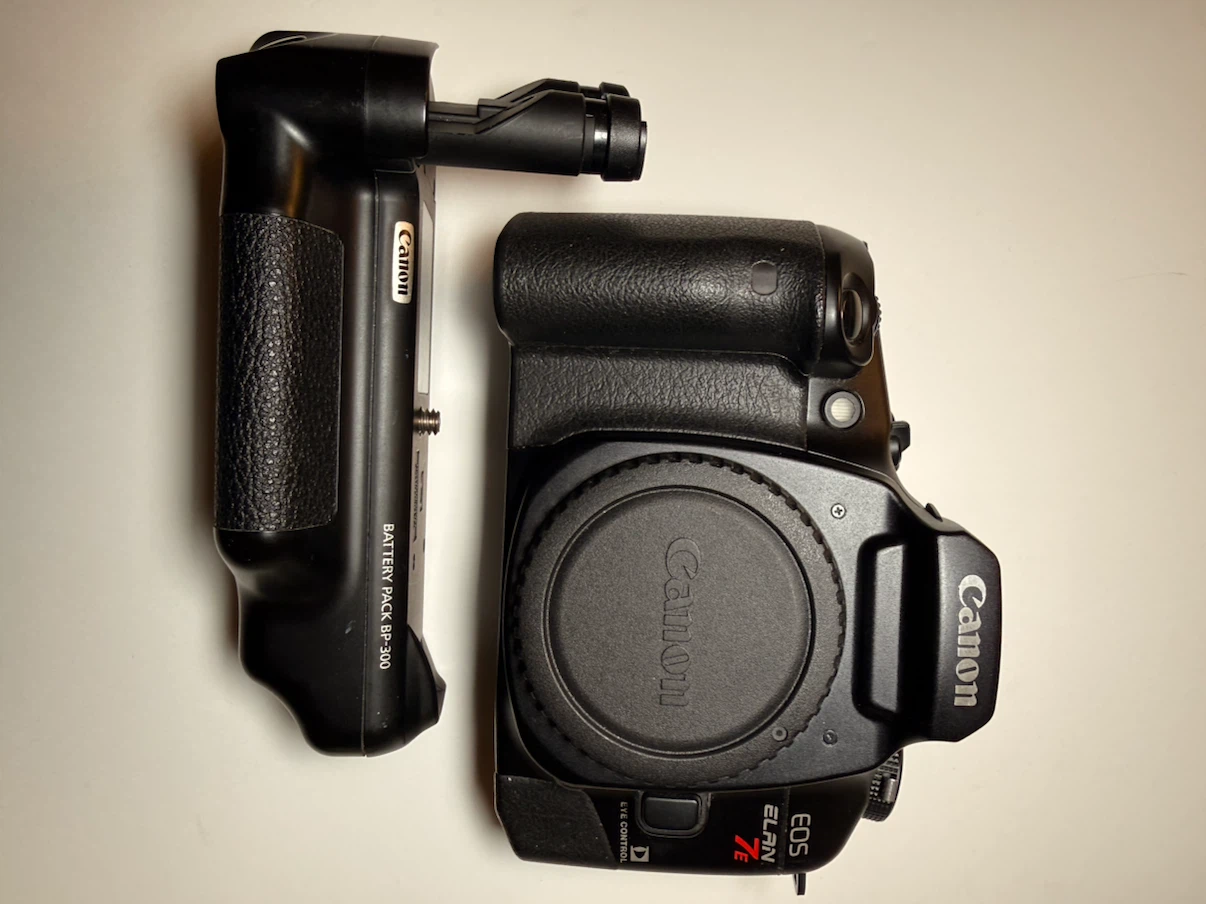 Canon EOS Elan 7E Film Camera with Battery Pack BP-300