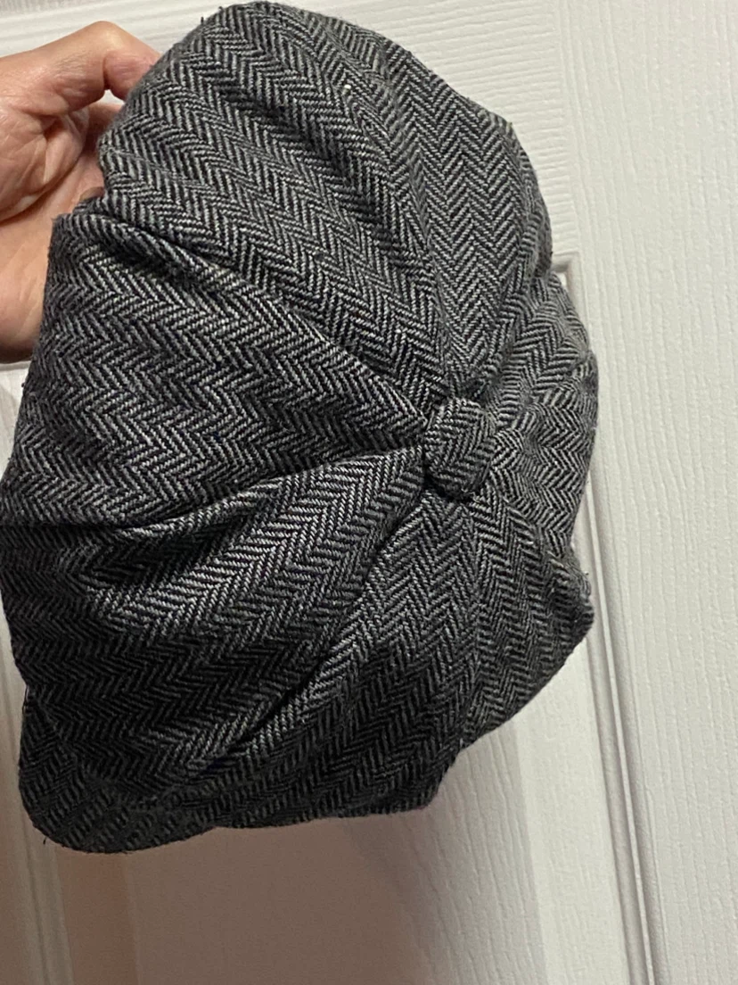 Grey Herringbone Newsboy Cap