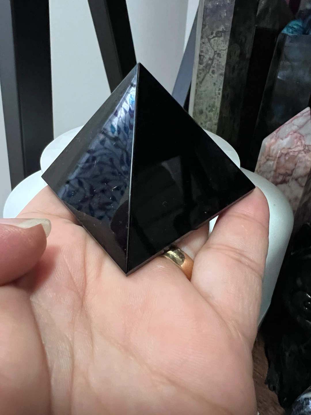 BLACK OBSIDIAN MINI PYRAMID - photo 4