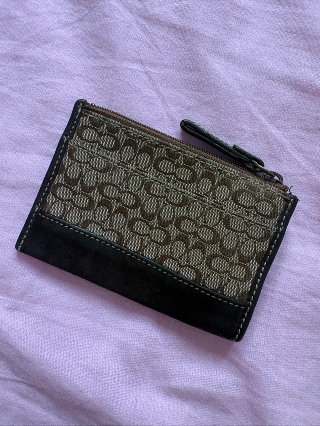 Coach Signature Canvas and Leather Coin Case - photo 3
