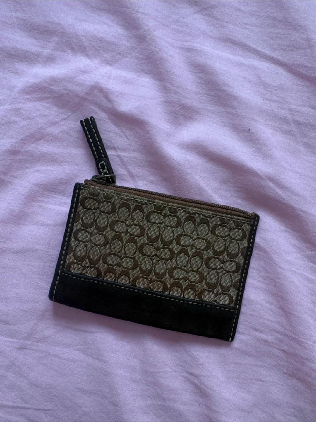 Coach Signature Canvas and Leather Coin Case - photo 2