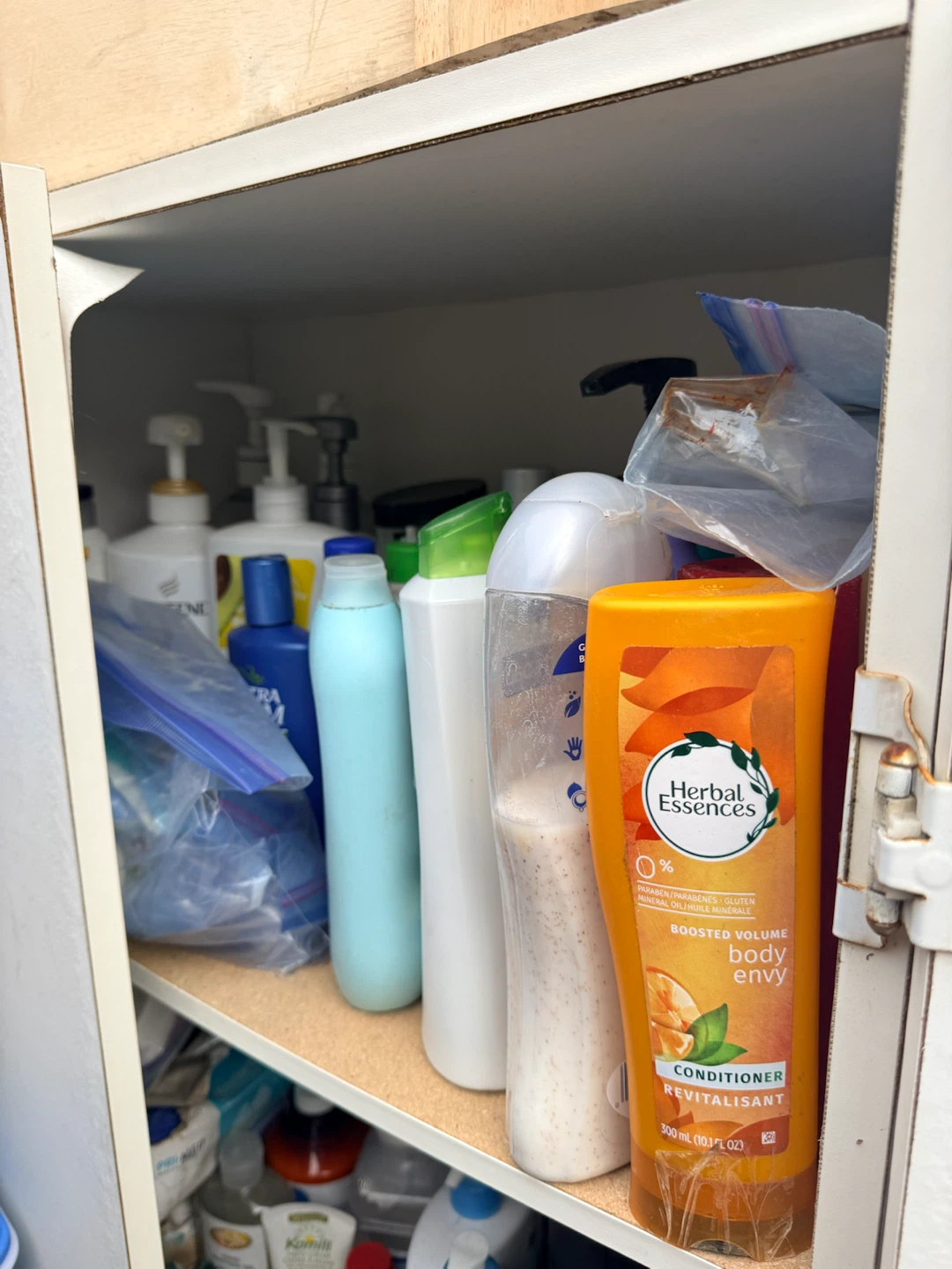Assorted soaps and shampoos