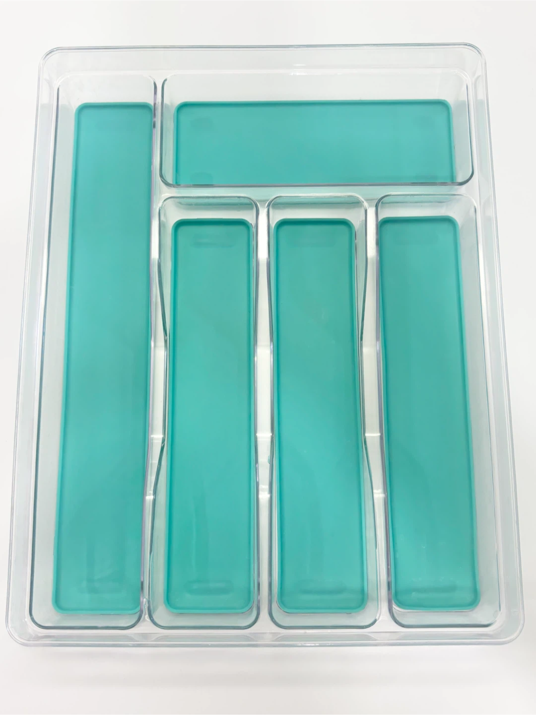 Clear and Teal Cutlery Organizer - photo 2