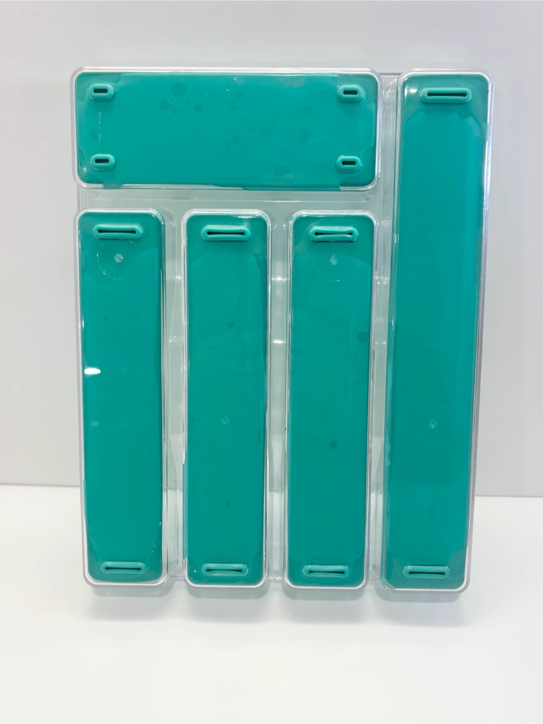 Clear and Teal Cutlery Organizer - photo 3