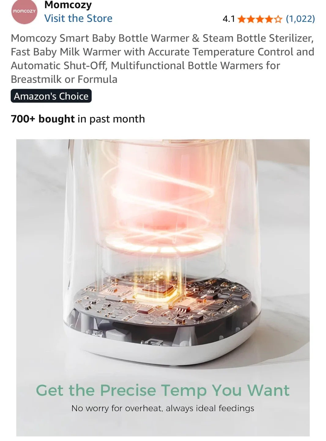 Momcozy Smart Baby Bottle Warmer & Sterilizer - photo 3