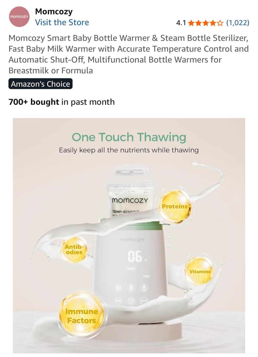 Momcozy Smart Baby Bottle Warmer & Sterilizer - photo 5