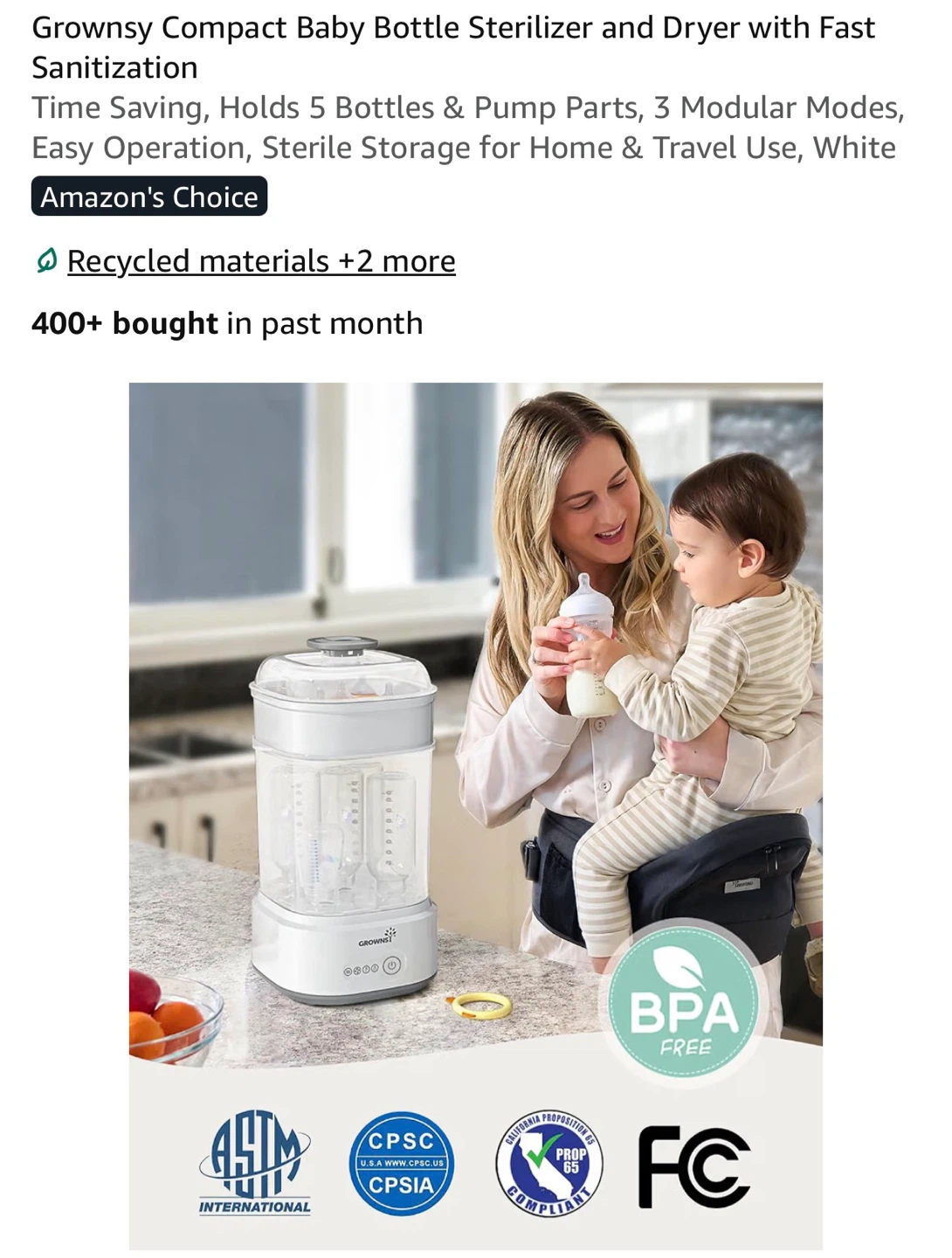Baby Bottle Sterilizer and Dryer