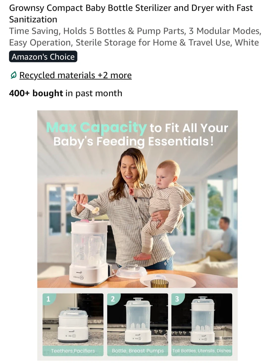 Baby Bottle Sterilizer and Dryer - photo 3
