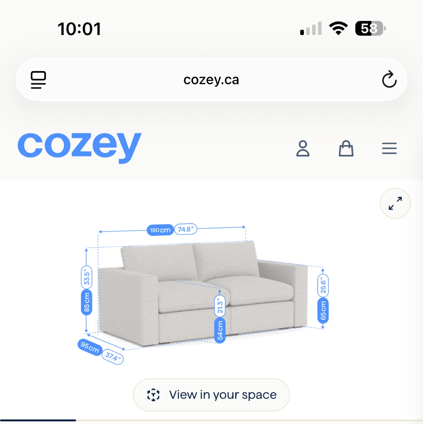 Cozey Sofa 2-seater ciello - photo 3