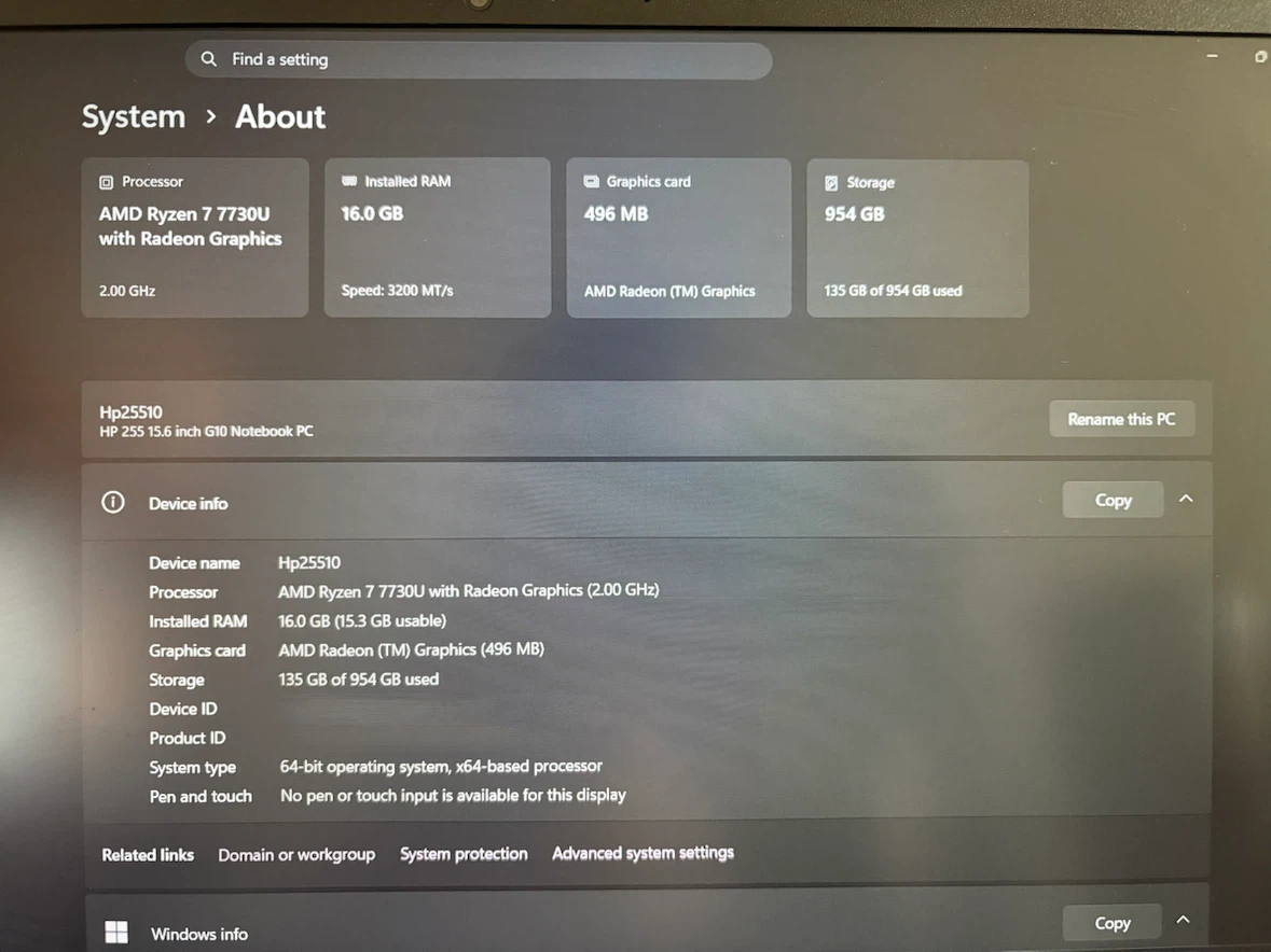 HP 255 G10 Notebook PC AMD Ryzen 7 - photo 2
