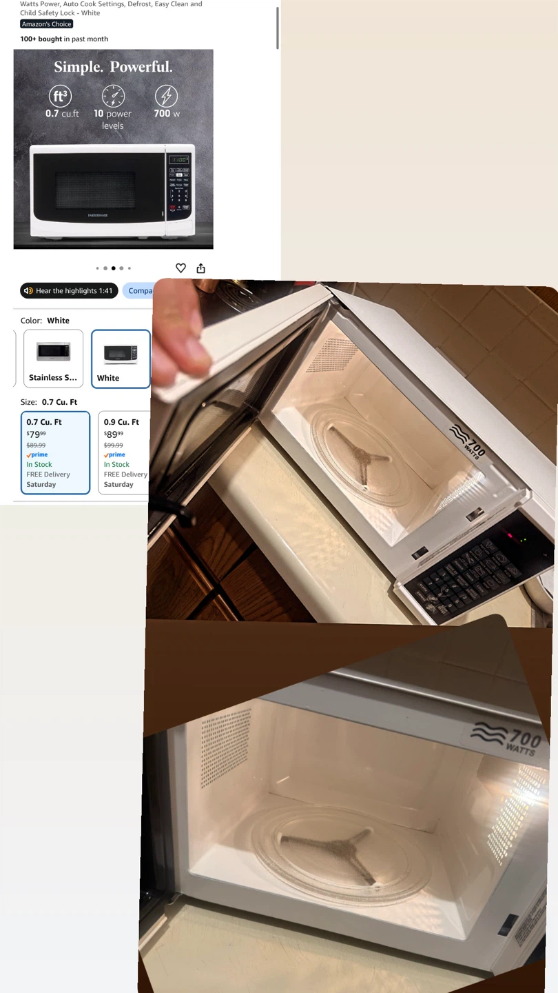 Sunbeam 0.7 Cu. Ft. Microwave Oven - photo 2