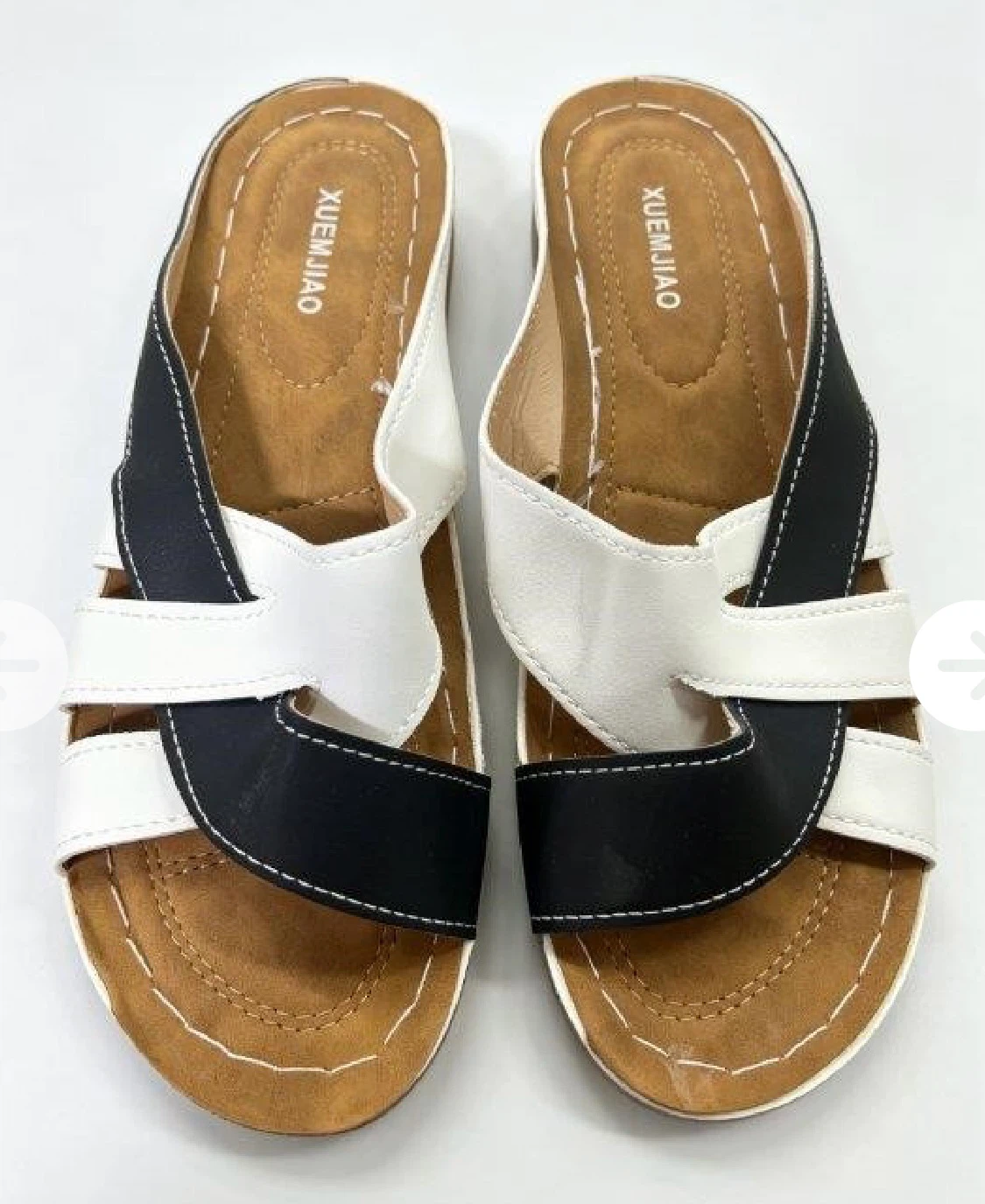 Xuemjiao navy and white women sandals size 40- New
