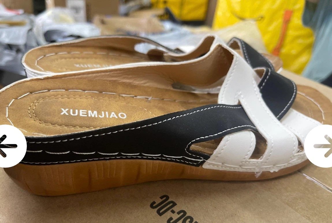 Xuemjiao navy and white women sandals size 40- New - photo 2