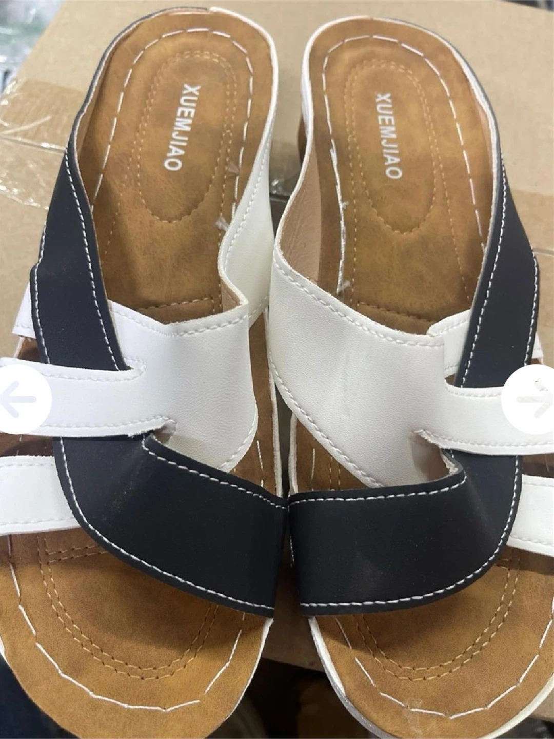 Xuemjiao navy and white women sandals size 40- New - photo 3
