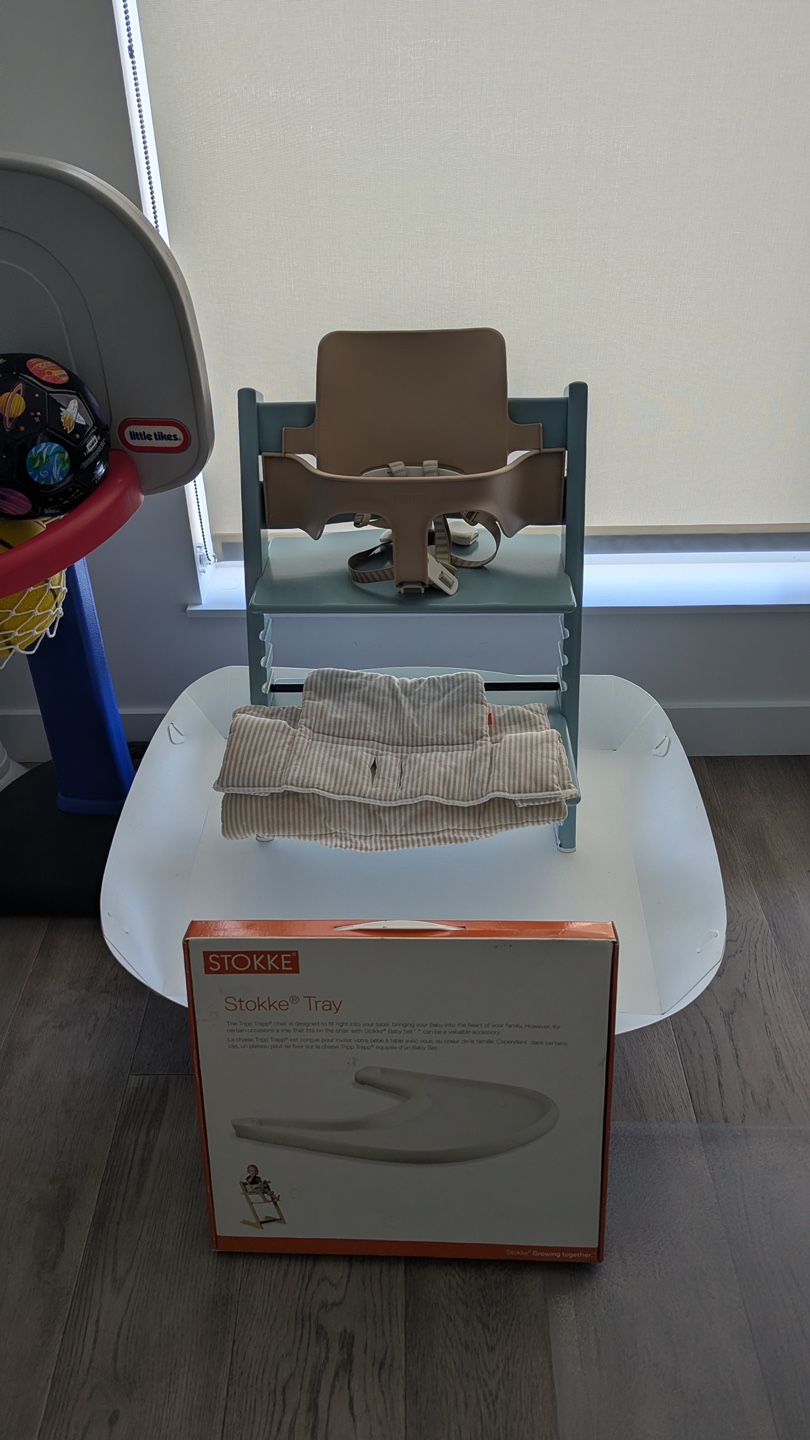 Stokke Tripp Trapp High Chair with Tray and Accessories