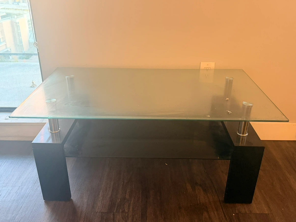 FREE Center Table with Glass Top: Pickup Only - photo 2