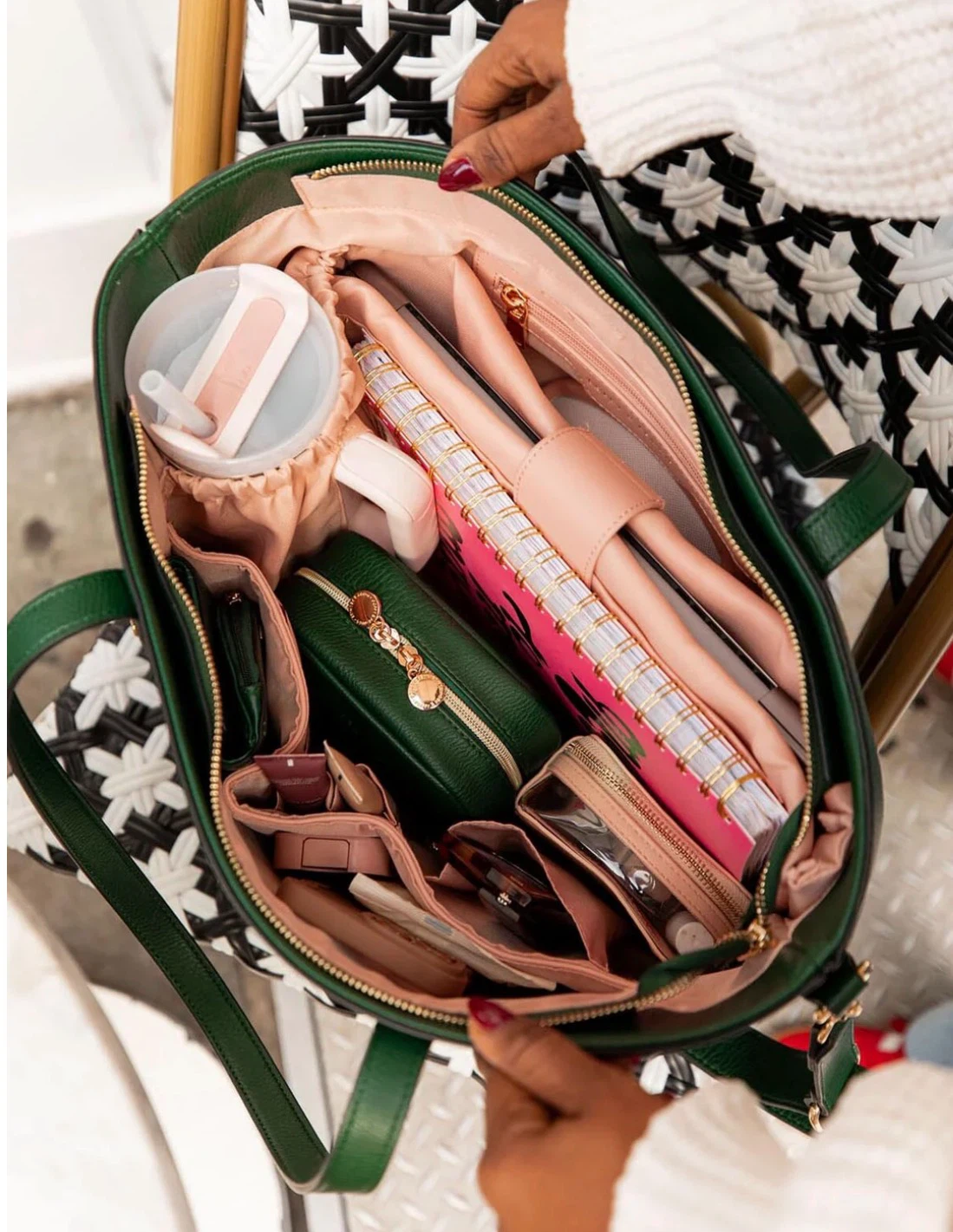 Poppy & Peonies green tote bag - photo 5