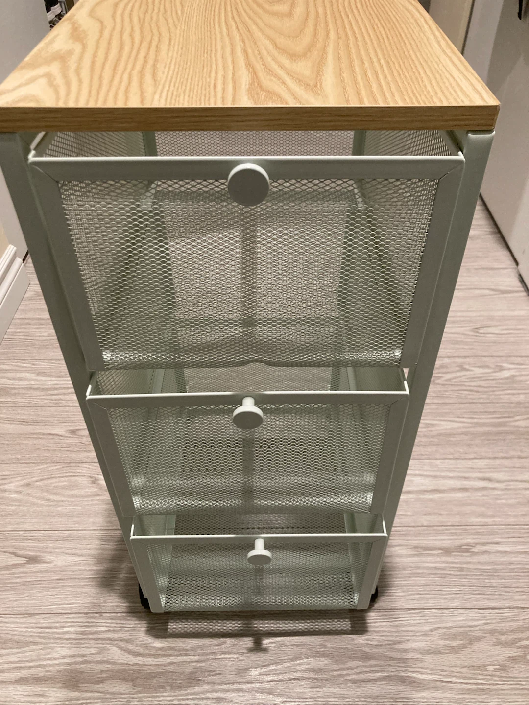 3-Drawer Metal Mesh Rolling Storage Cart - photo 3