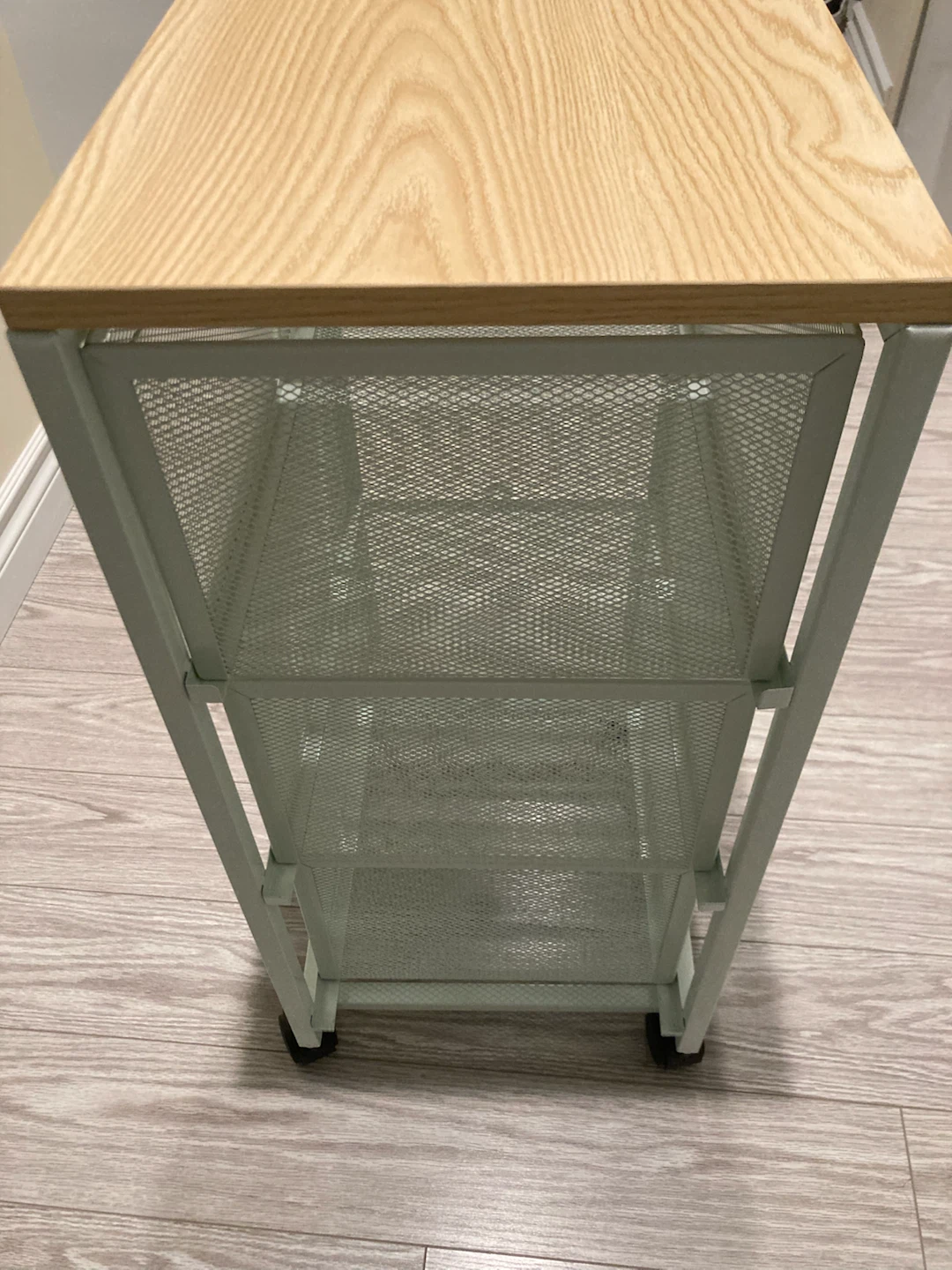 3-Drawer Metal Mesh Rolling Storage Cart - photo 4