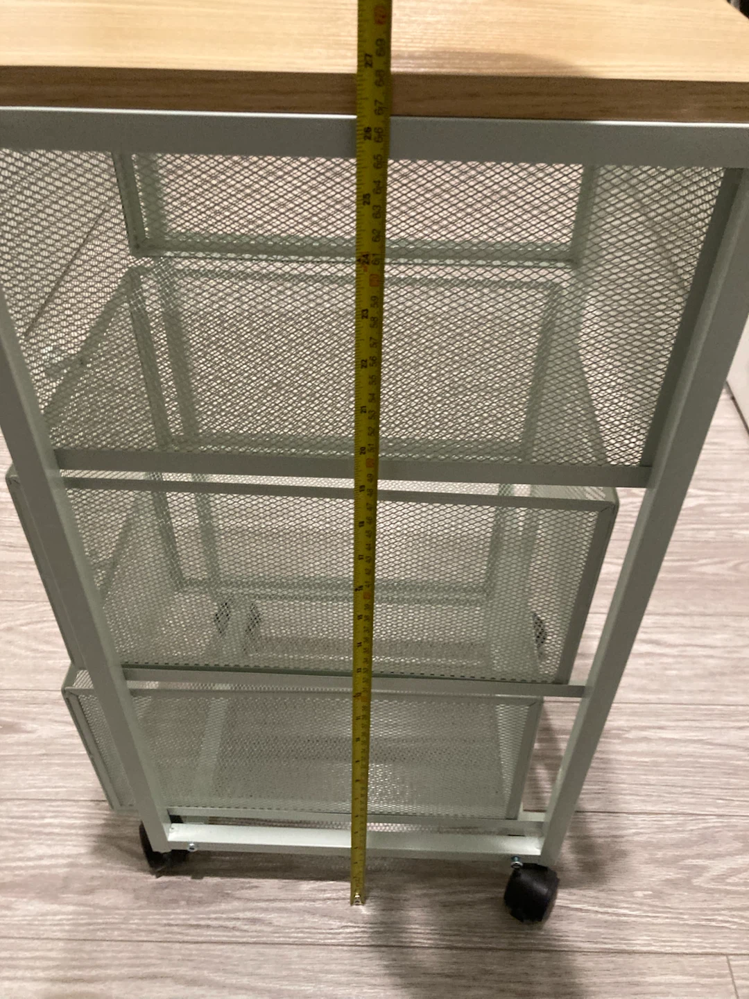3-Drawer Metal Mesh Rolling Storage Cart - photo 5