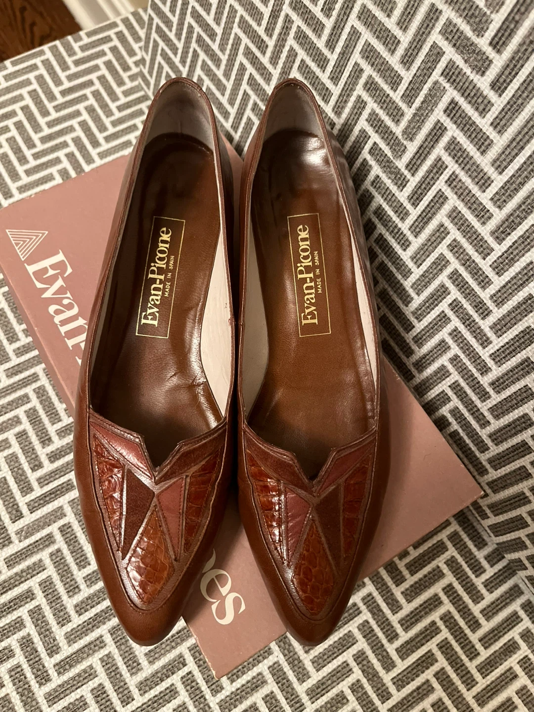 Evan-Picone Brown Leather Shoes Size 9N