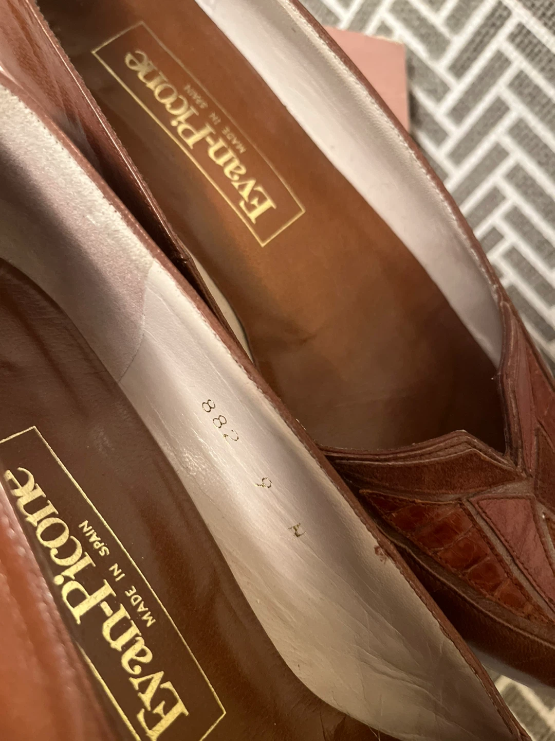 Evan-Picone Brown Leather Shoes Size 9N - photo 4