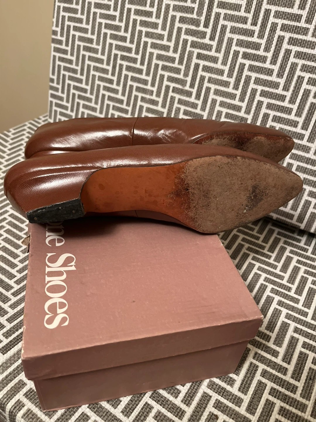 Evan-Picone Brown Leather Shoes Size 9N - photo 5