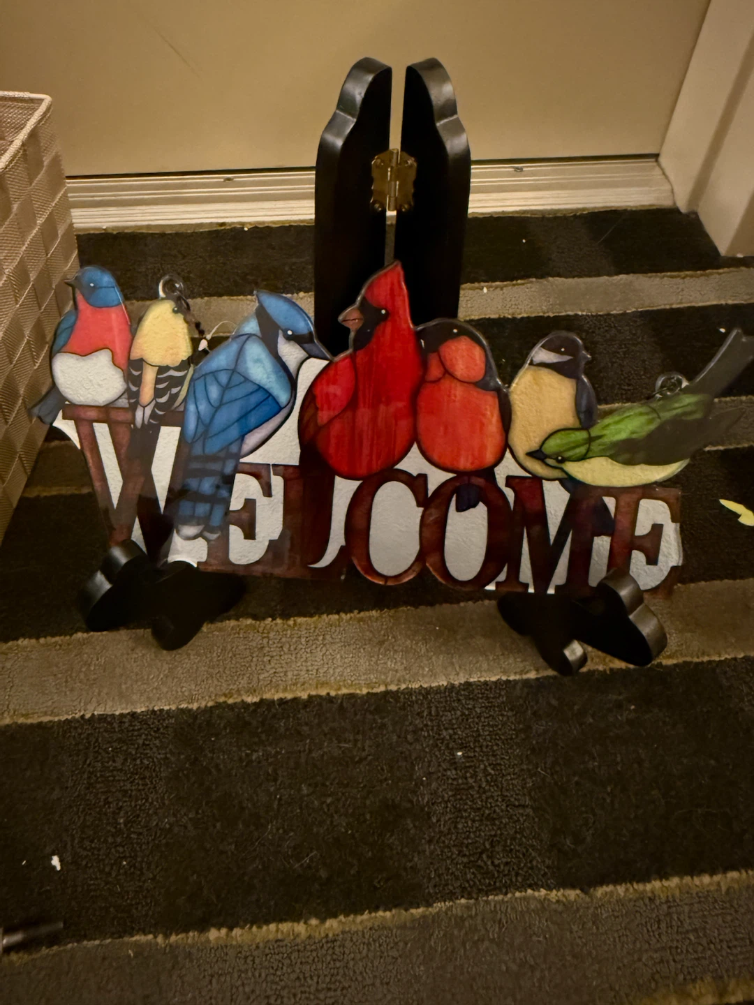 Stained Glass Style Welcome Bird Sign - photo 2