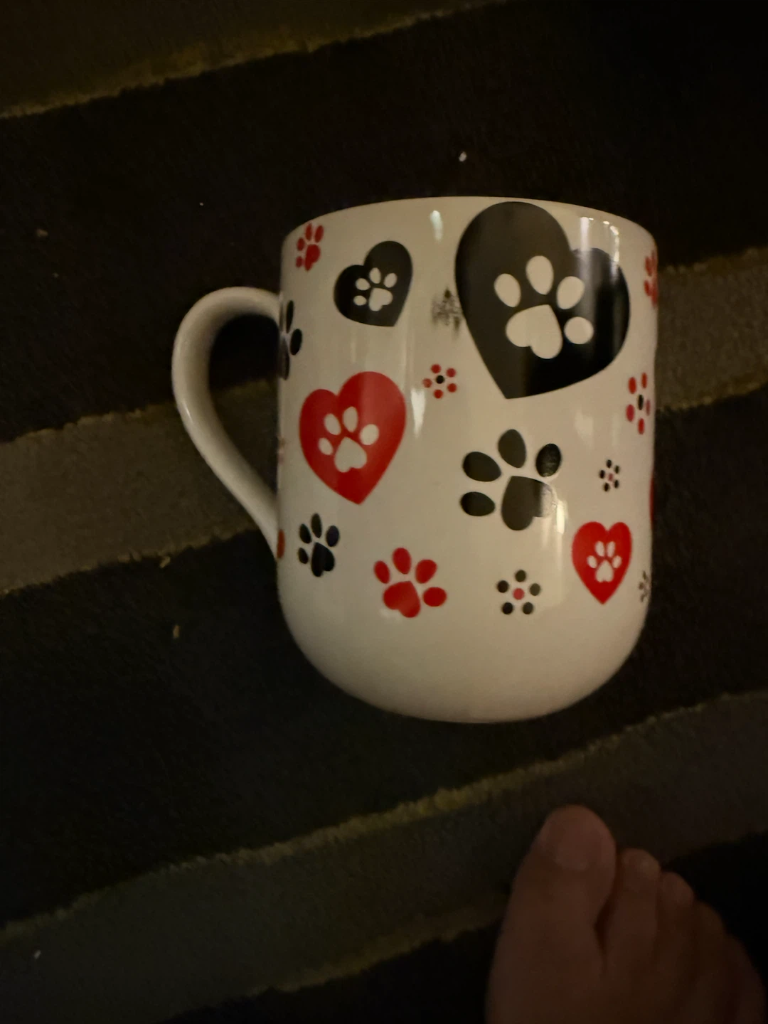 Heart and Paw Print Ceramic Mug
