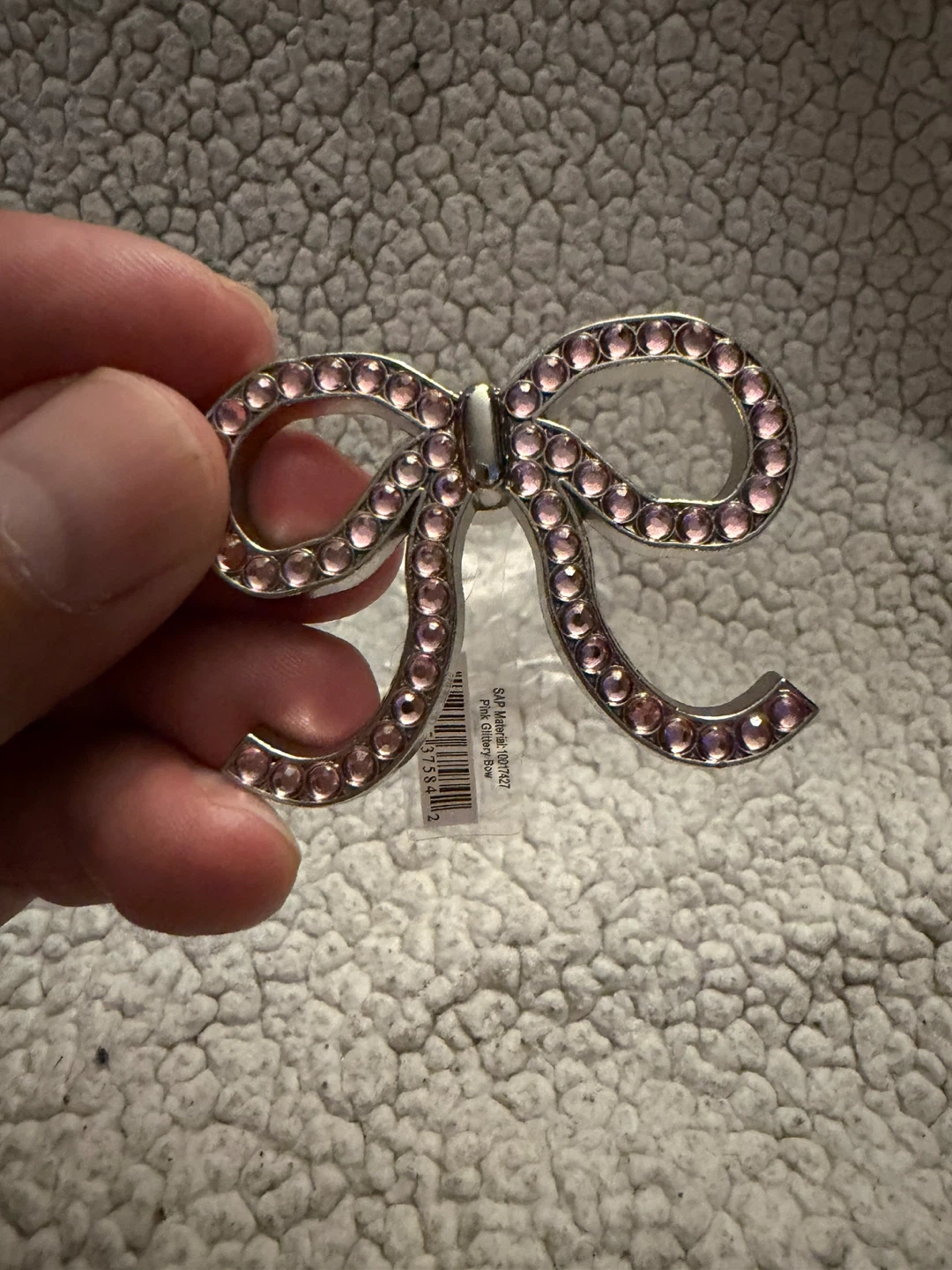 Crocs Pink Glittery Bow Charm