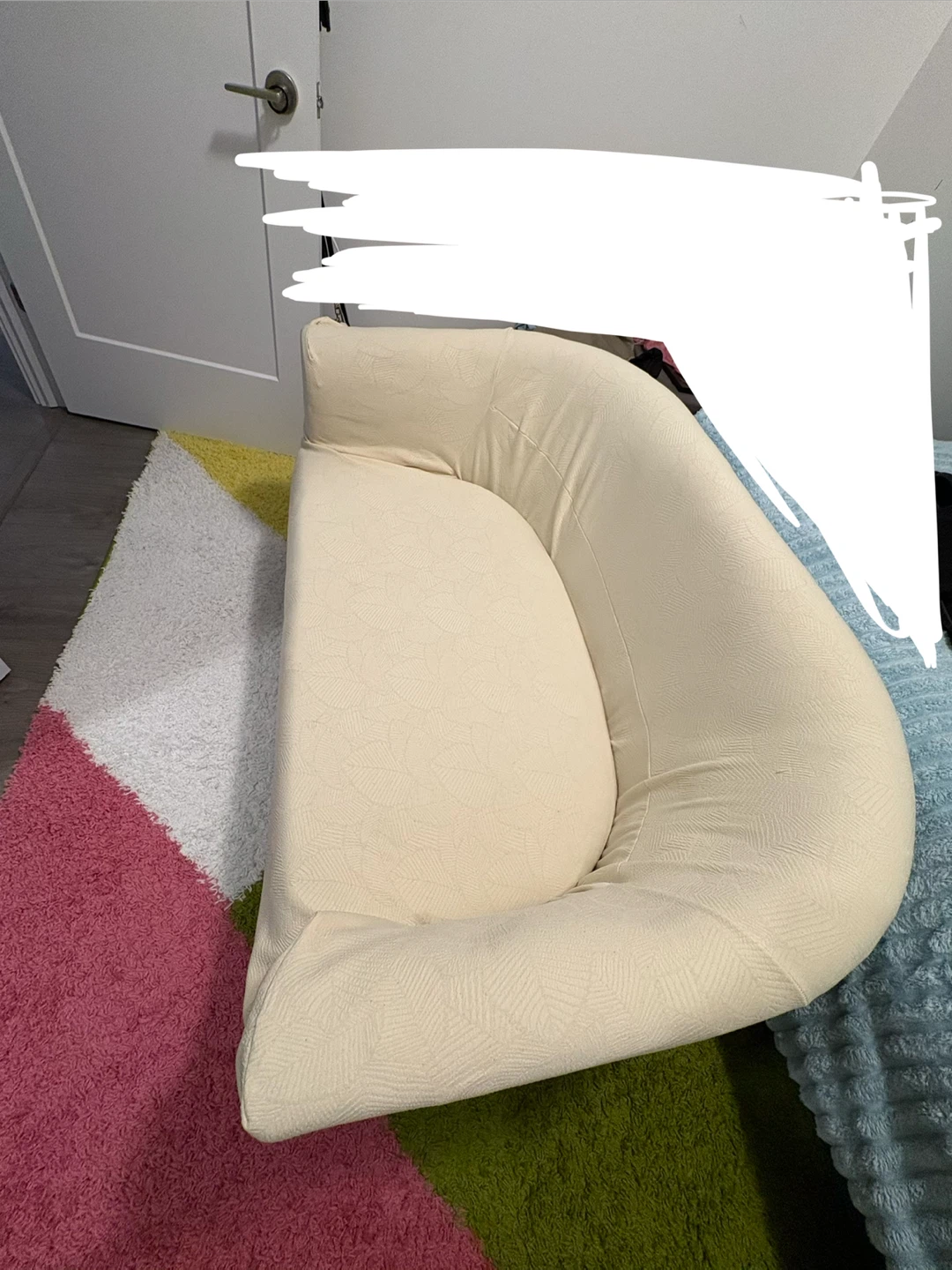 Tufted light blue loveseat - photo 4