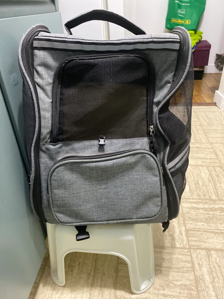 Grey Pet Carrier Backpack