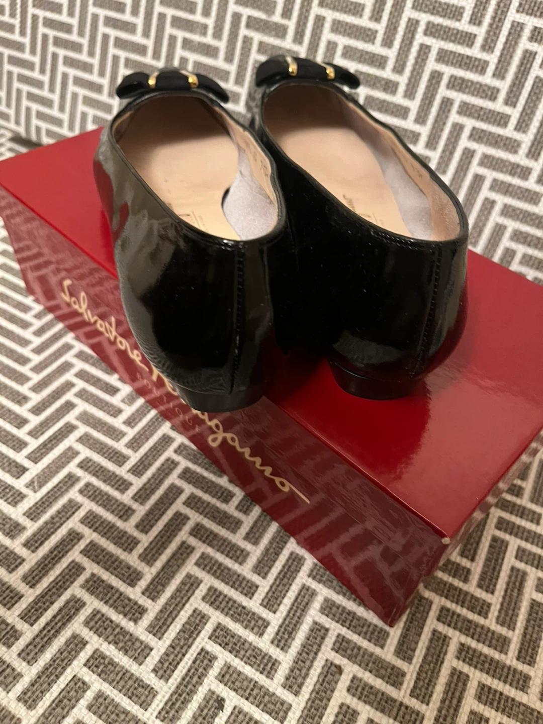 Salvatore Ferragamo Black Patent Leather Flats - photo 3