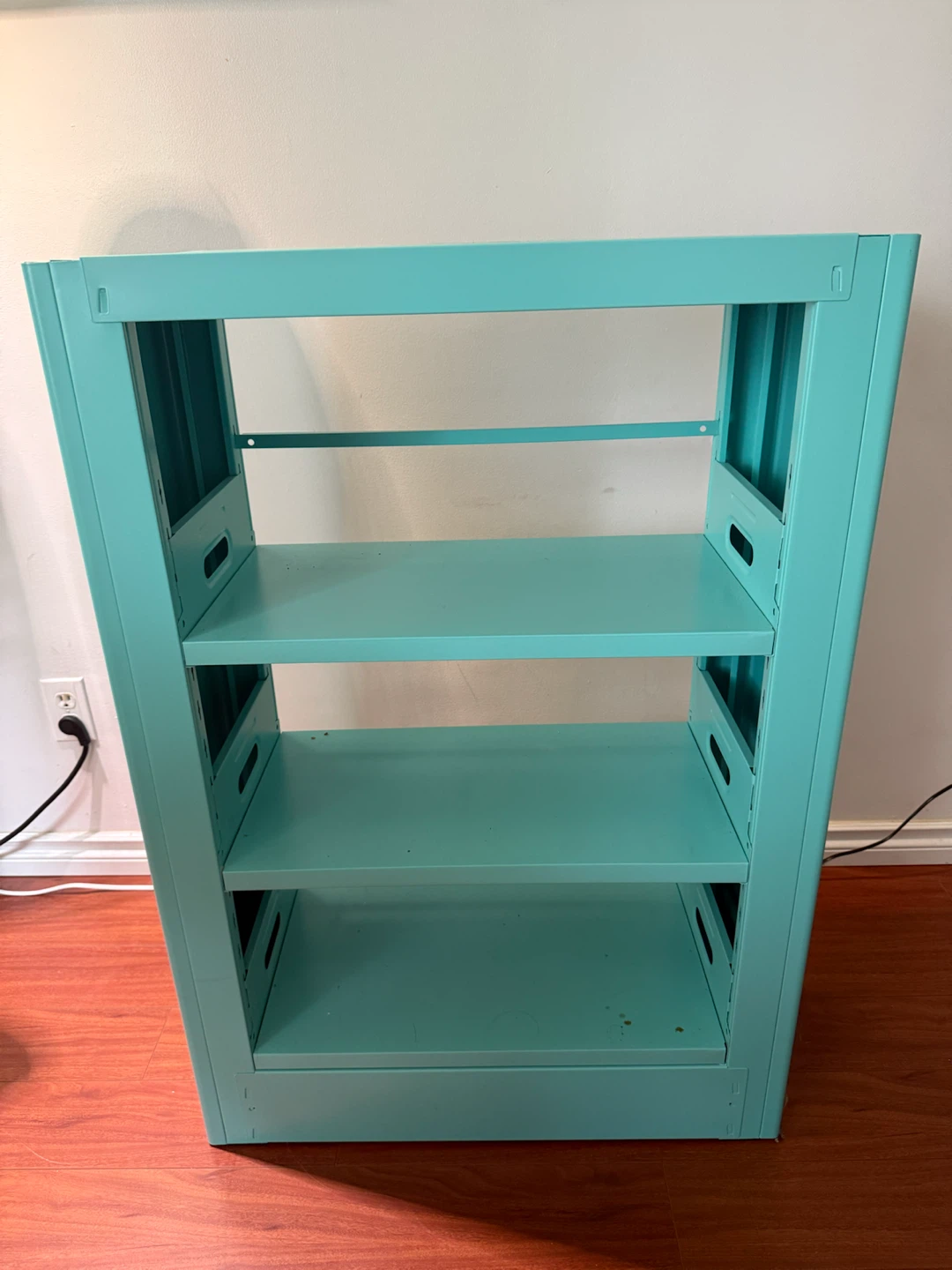 Turquoise metal shelving unit - photo 2