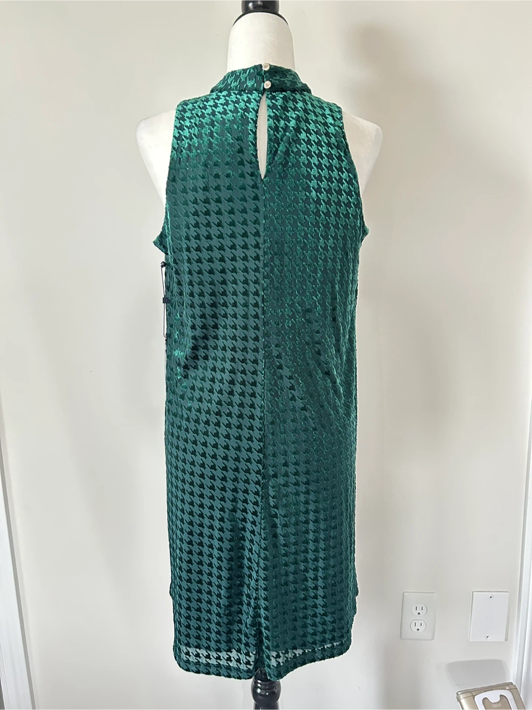 Size 8 (M) - Tommy Hilfiger Green Houndstooth Dress - photo 3