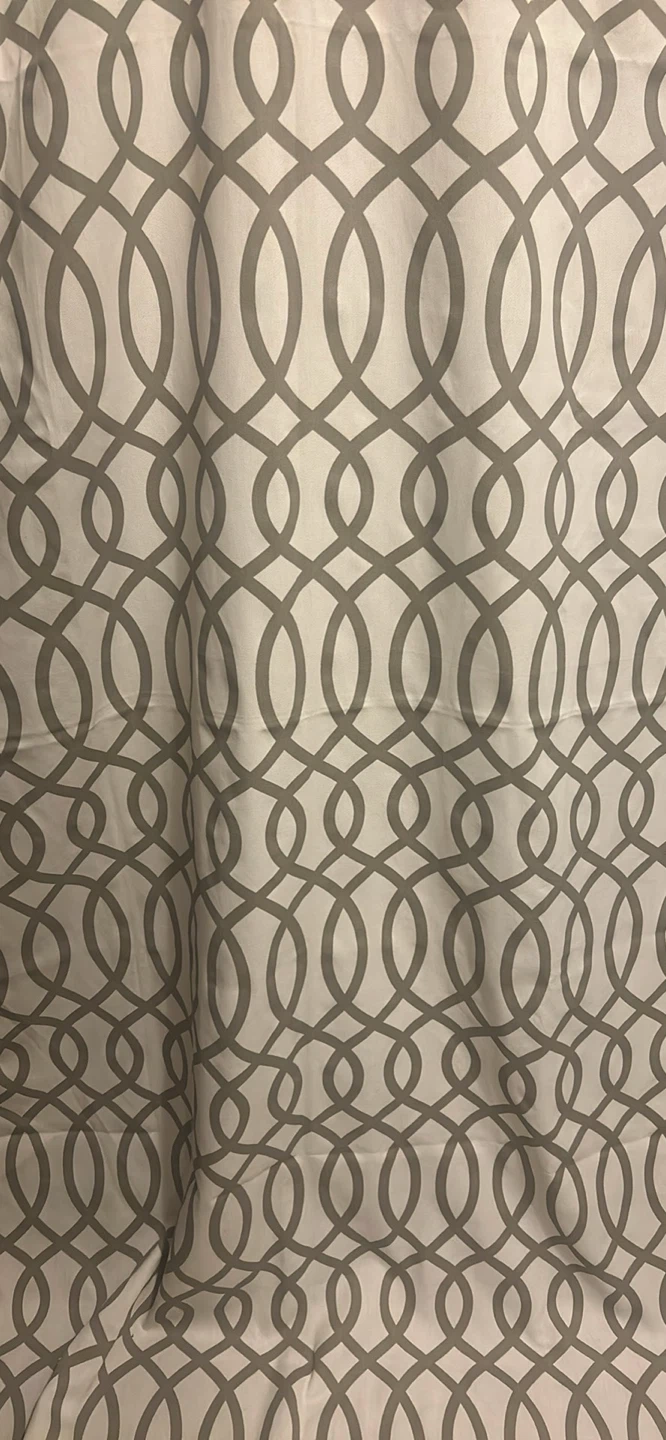 2 Grey and white patterned curtains with grommets - photo 4