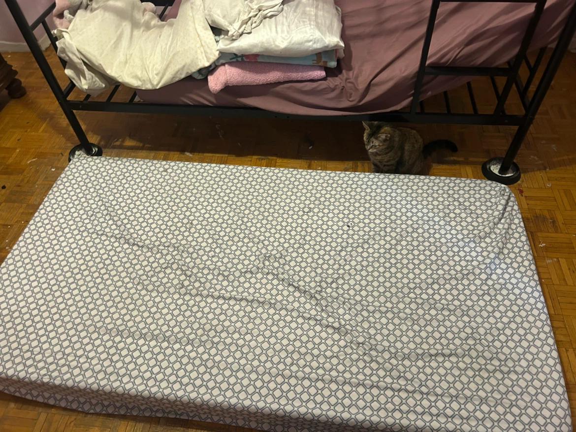 Black Metal Bunk Bed Frame with mattresses - photo 2